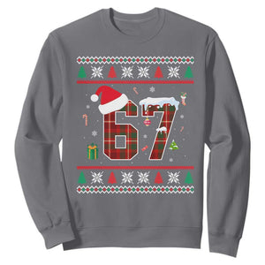 Funny Six Seven Meme Christmas Ugly Sweater Sweatshirt Trendy Tiktok Gift TS12 Charcoal Print Your Wear