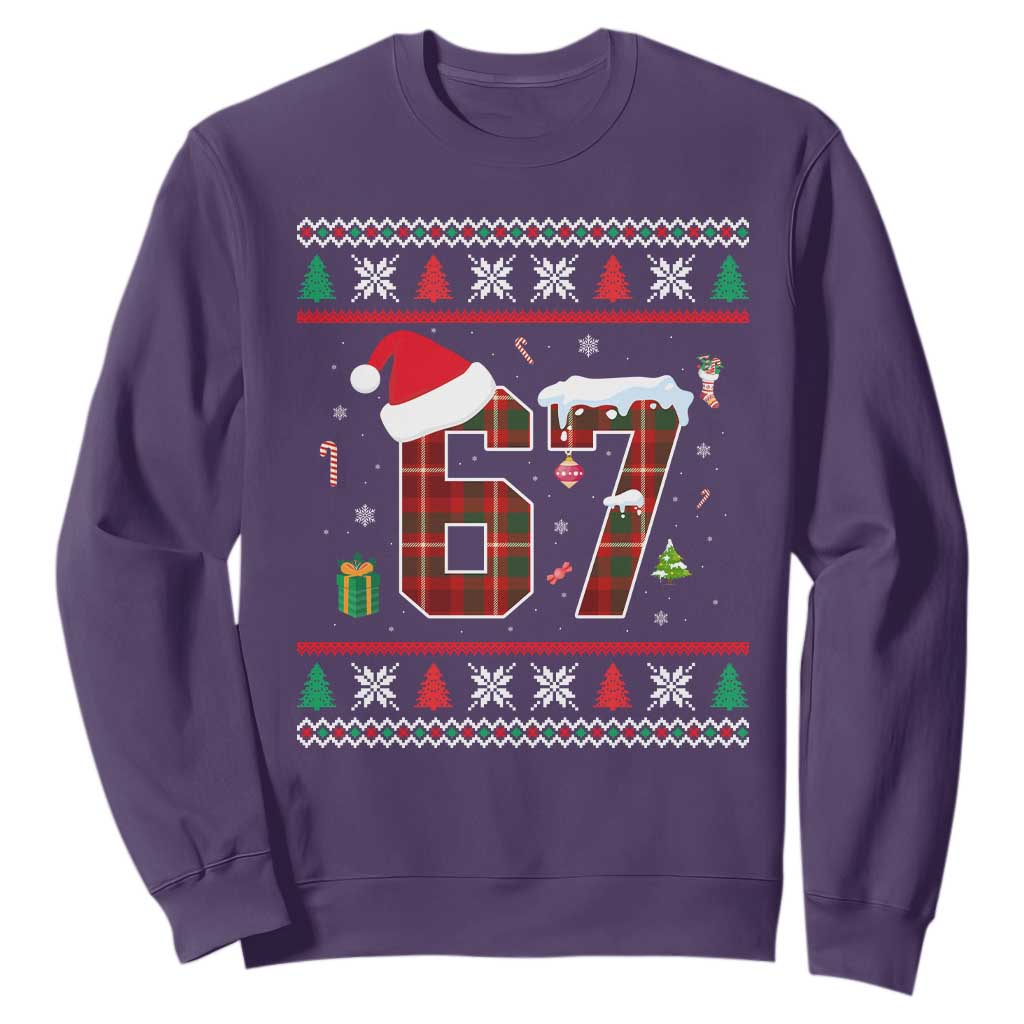 Funny Six Seven Meme Christmas Ugly Sweater Sweatshirt Trendy Tiktok Gift TS12 Purple Print Your Wear