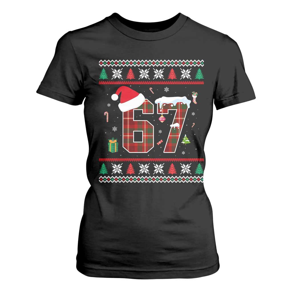 Funny Six Seven Meme Christmas Ugly Sweater T Shirt For Women Trendy Tiktok Gift TS12 Black Print Your Wear