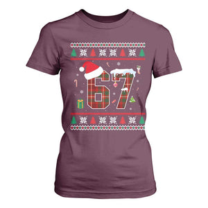 Funny Six Seven Meme Christmas Ugly Sweater T Shirt For Women Trendy Tiktok Gift TS12 Maroon Print Your Wear