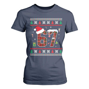 Funny Six Seven Meme Christmas Ugly Sweater T Shirt For Women Trendy Tiktok Gift TS12 Navy Print Your Wear