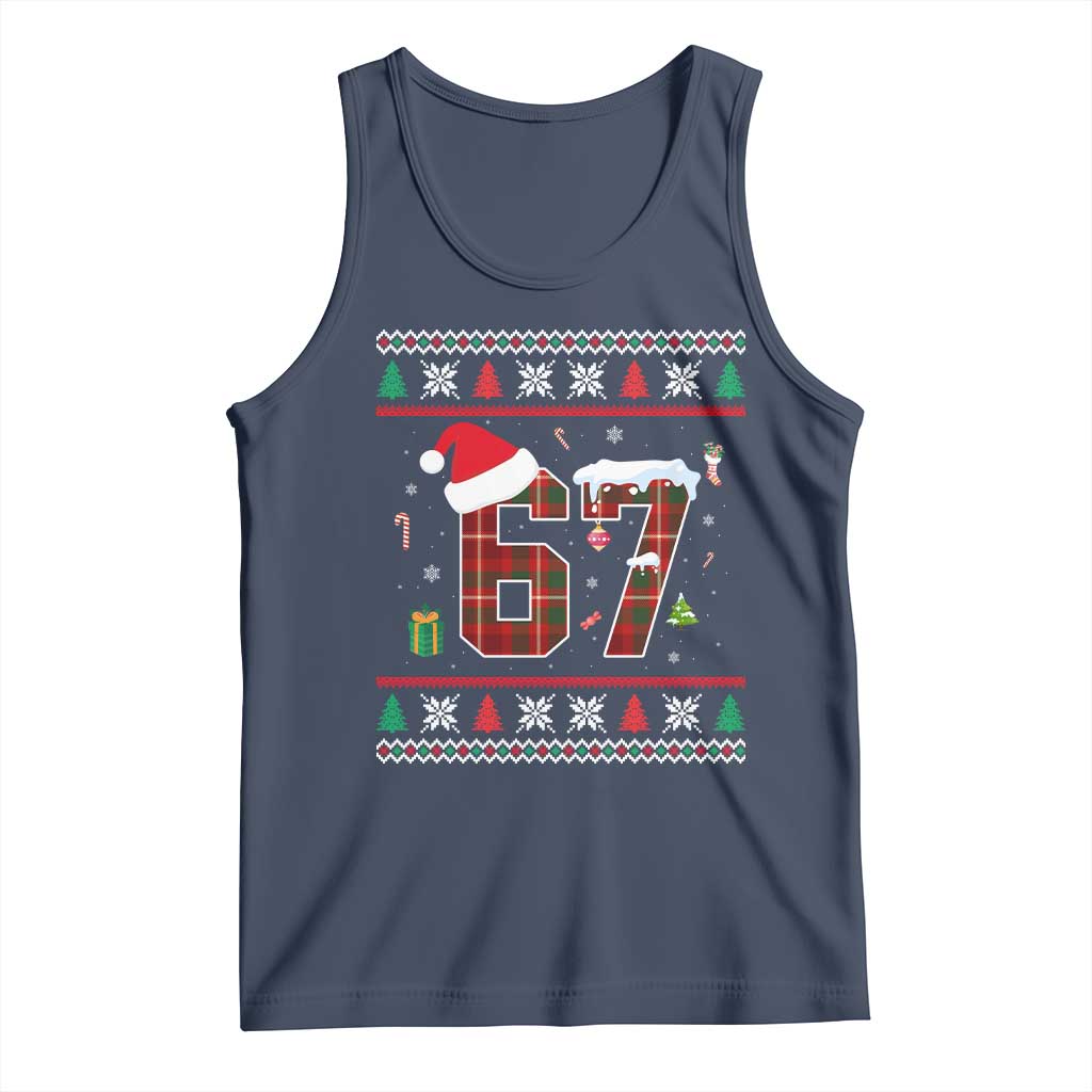 Funny Six Seven Meme Christmas Ugly Sweater Tank Top Trendy Tiktok Gift TS12 Navy Print Your Wear