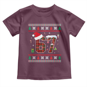Funny Six Seven Meme Christmas Ugly Sweater Toddler T Shirt Trendy Tiktok Gift TS12 Maroon Print Your Wear
