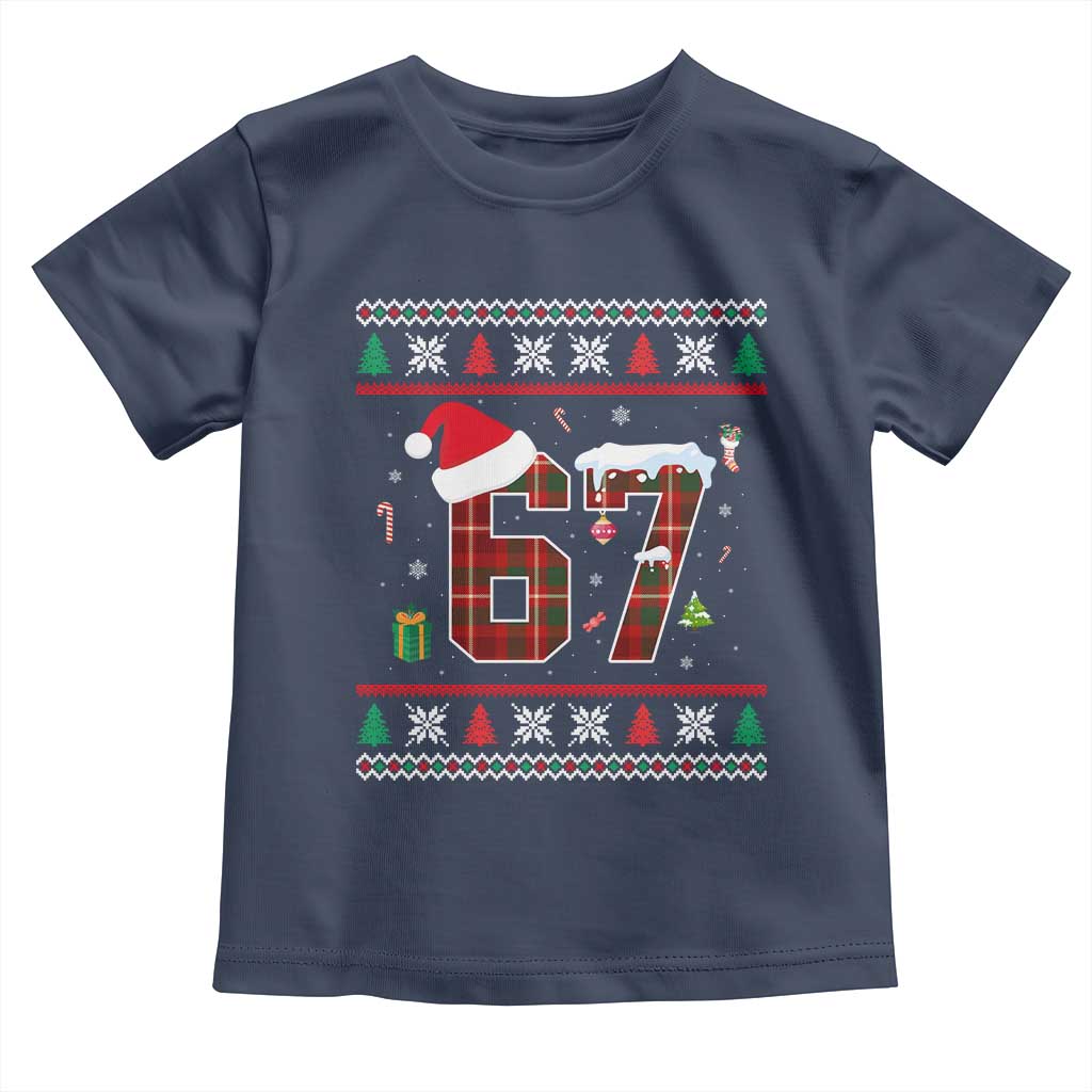 Funny Six Seven Meme Christmas Ugly Sweater Toddler T Shirt Trendy Tiktok Gift TS12 Navy Print Your Wear