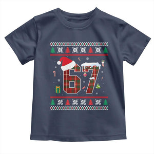 Funny Six Seven Meme Christmas Ugly Sweater Toddler T Shirt Trendy Tiktok Gift TS12 Navy Print Your Wear