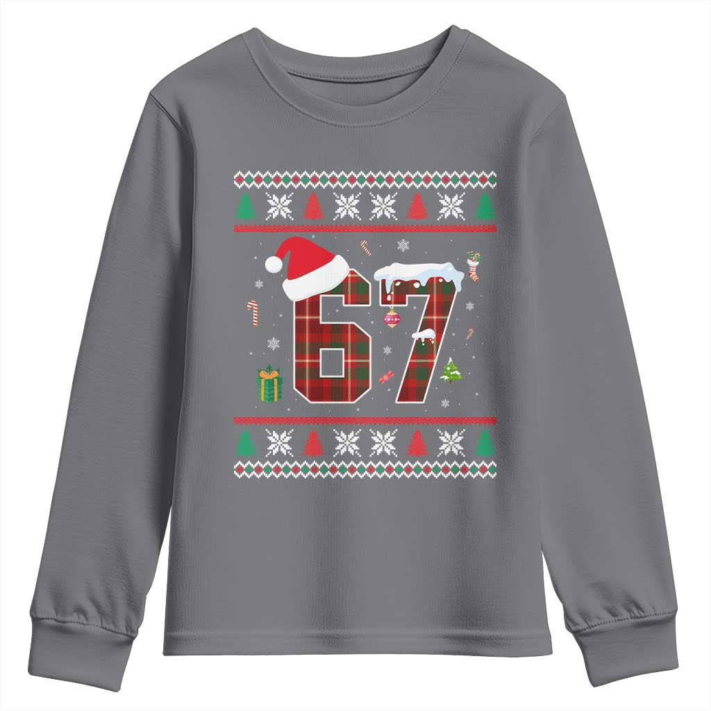 Funny Six Seven Meme Christmas Ugly Sweater Youth Sweatshirt Trendy Tiktok Gift TS12 Charcoal Print Your Wear