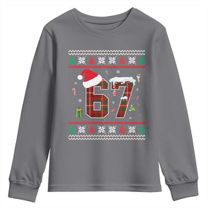 Funny Six Seven Meme Christmas Ugly Sweater Youth Sweatshirt Trendy Tiktok Gift TS12 Charcoal Print Your Wear