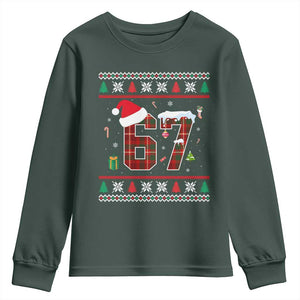Funny Six Seven Meme Christmas Ugly Sweater Youth Sweatshirt Trendy Tiktok Gift TS12 Dark Forest Green Print Your Wear