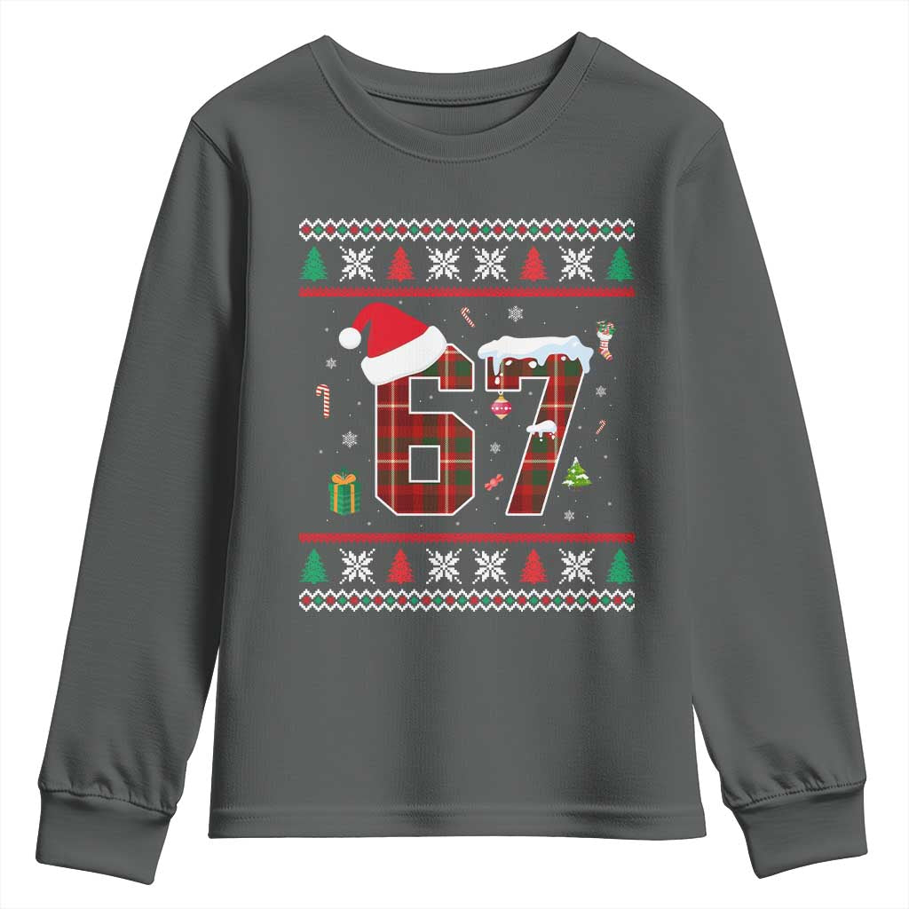 Funny Six Seven Meme Christmas Ugly Sweater Youth Sweatshirt Trendy Tiktok Gift TS12 Dark Heather Print Your Wear