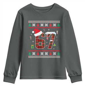 Funny Six Seven Meme Christmas Ugly Sweater Youth Sweatshirt Trendy Tiktok Gift TS12 Dark Heather Print Your Wear
