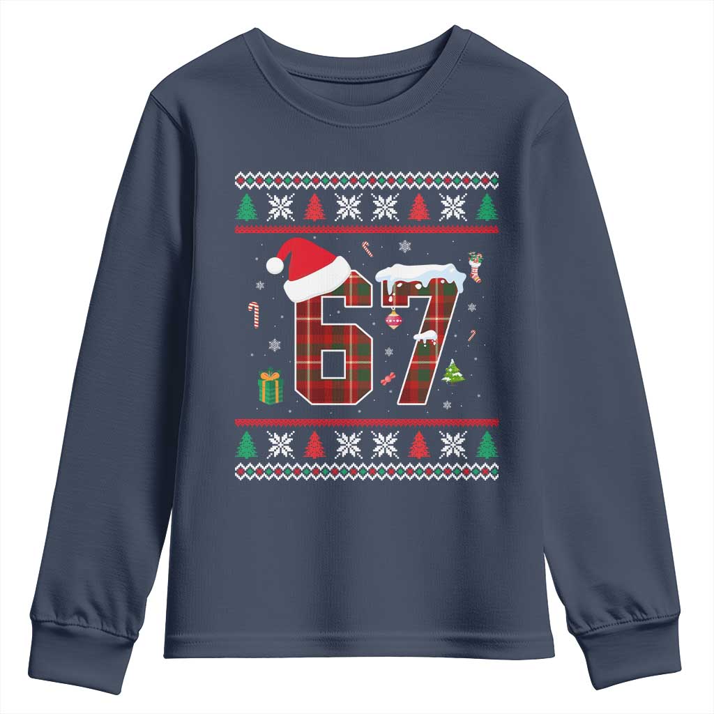 Funny Six Seven Meme Christmas Ugly Sweater Youth Sweatshirt Trendy Tiktok Gift TS12 Navy Print Your Wear