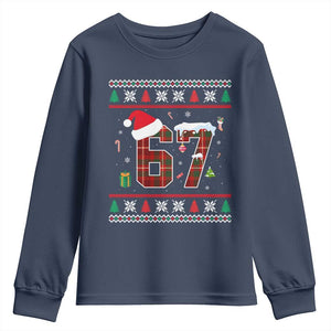 Funny Six Seven Meme Christmas Ugly Sweater Youth Sweatshirt Trendy Tiktok Gift TS12 Navy Print Your Wear