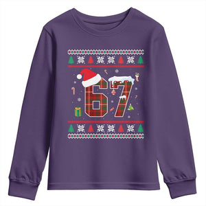Funny Six Seven Meme Christmas Ugly Sweater Youth Sweatshirt Trendy Tiktok Gift TS12 Purple Print Your Wear
