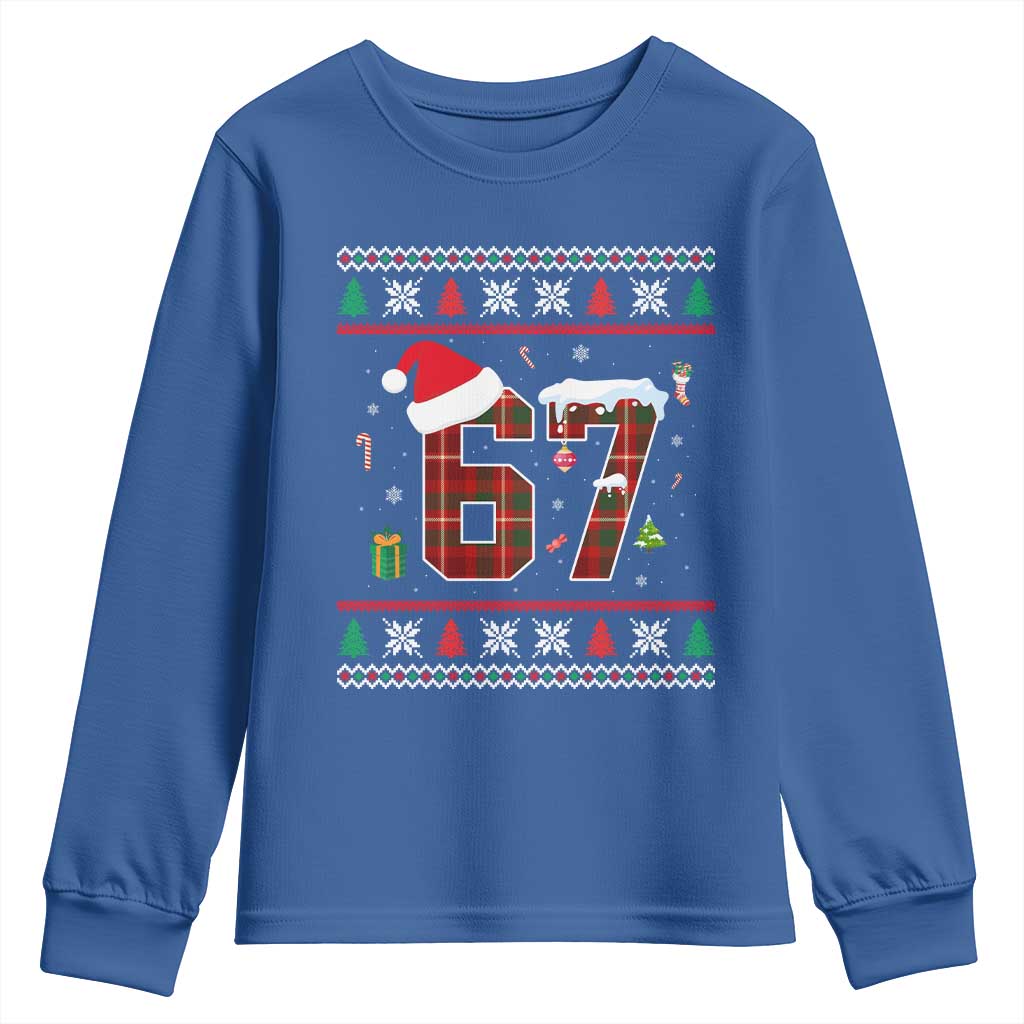 Funny Six Seven Meme Christmas Ugly Sweater Youth Sweatshirt Trendy Tiktok Gift TS12 Royal Blue Print Your Wear