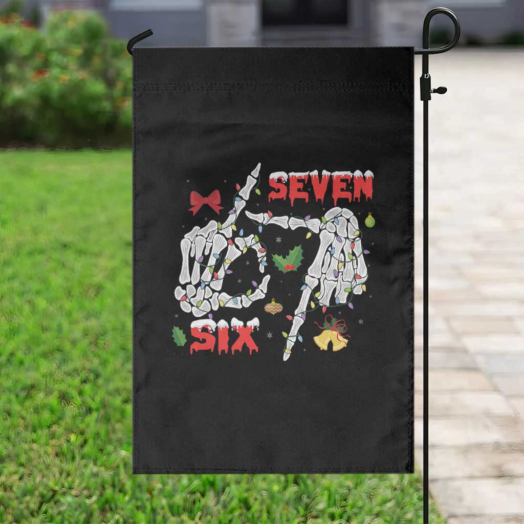 Six And Seven Meme Skeleton Garden Flag Funny Trendy Christmas Party Gift TS12 Print Your Wear