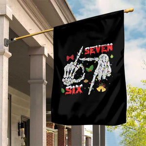 Six And Seven Meme Skeleton Garden Flag Funny Trendy Christmas Party Gift - Print Your Wear