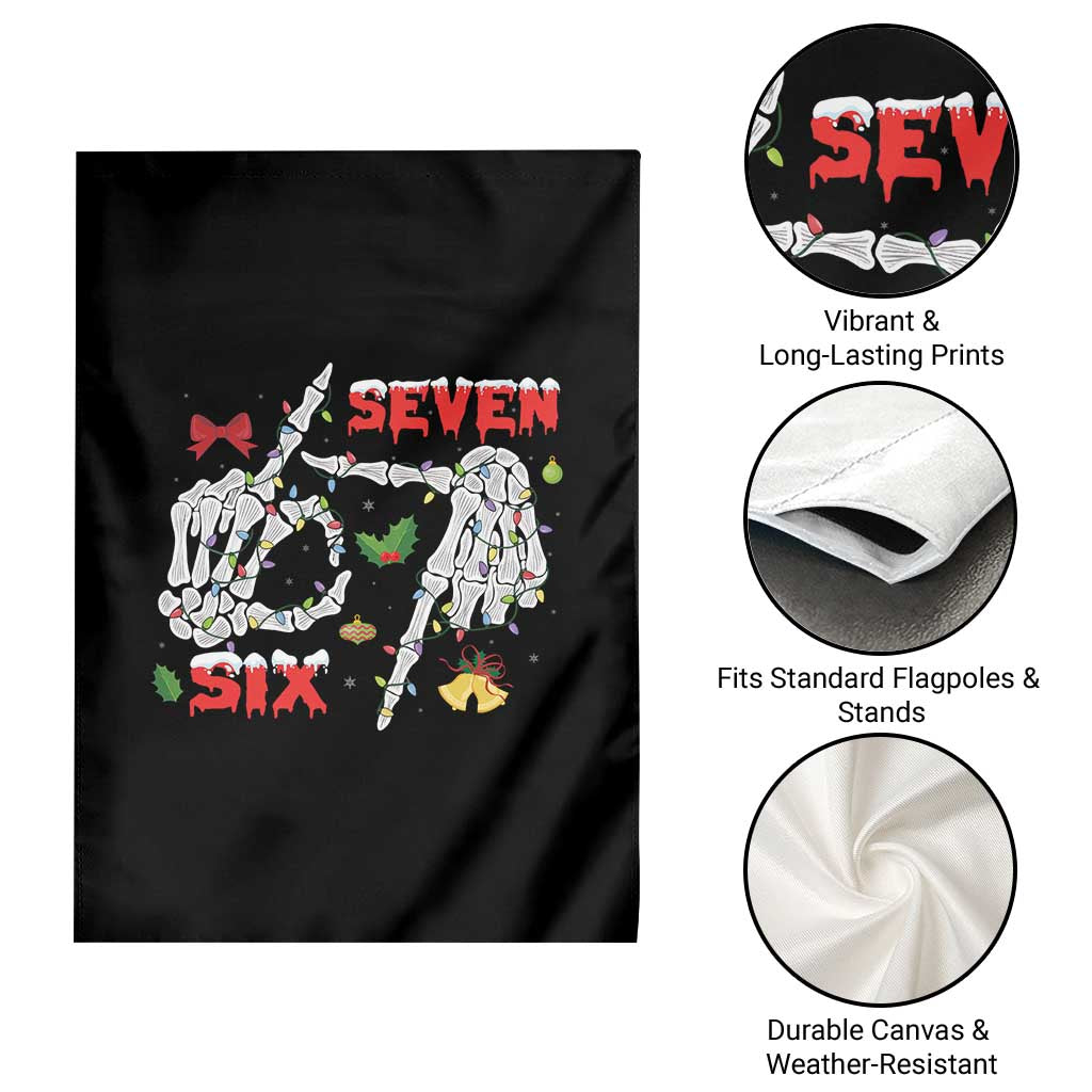 Six And Seven Meme Skeleton Garden Flag Funny Trendy Christmas Party Gift TS12 Print Your Wear