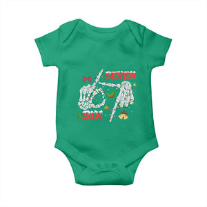 Six And Seven Meme Skeleton Baby Onesie Funny Trendy Christmas Party Gift TS12 Irish Green Print Your Wear