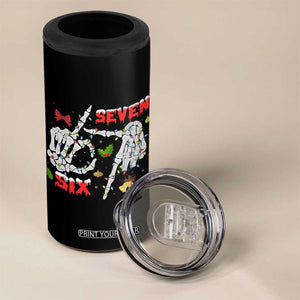 Six And Seven Meme Skeleton 4 in 1 Can Cooler Tumbler Funny Trendy Christmas Party Gift TS12 Print Your Wear