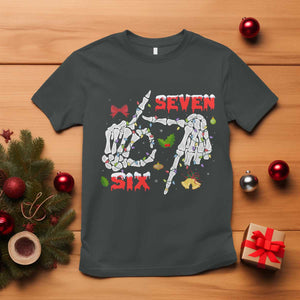 Six And Seven Meme Skeleton T Shirt Funny Trendy Christmas Party Gift TS12 Dark Heather Print Your Wear