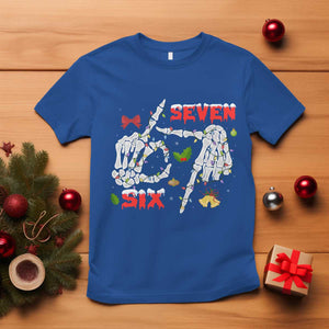 Six And Seven Meme Skeleton T Shirt Funny Trendy Christmas Party Gift TS12 Royal Blue Print Your Wear