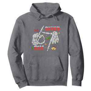 Six And Seven Meme Skeleton Hoodie Funny Trendy Christmas Party Gift TS12 Charcoal Print Your Wear