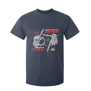 Six And Seven Meme Skeleton T Shirt For Kid Funny Trendy Christmas Party Gift TS12 Navy Print Your Wear