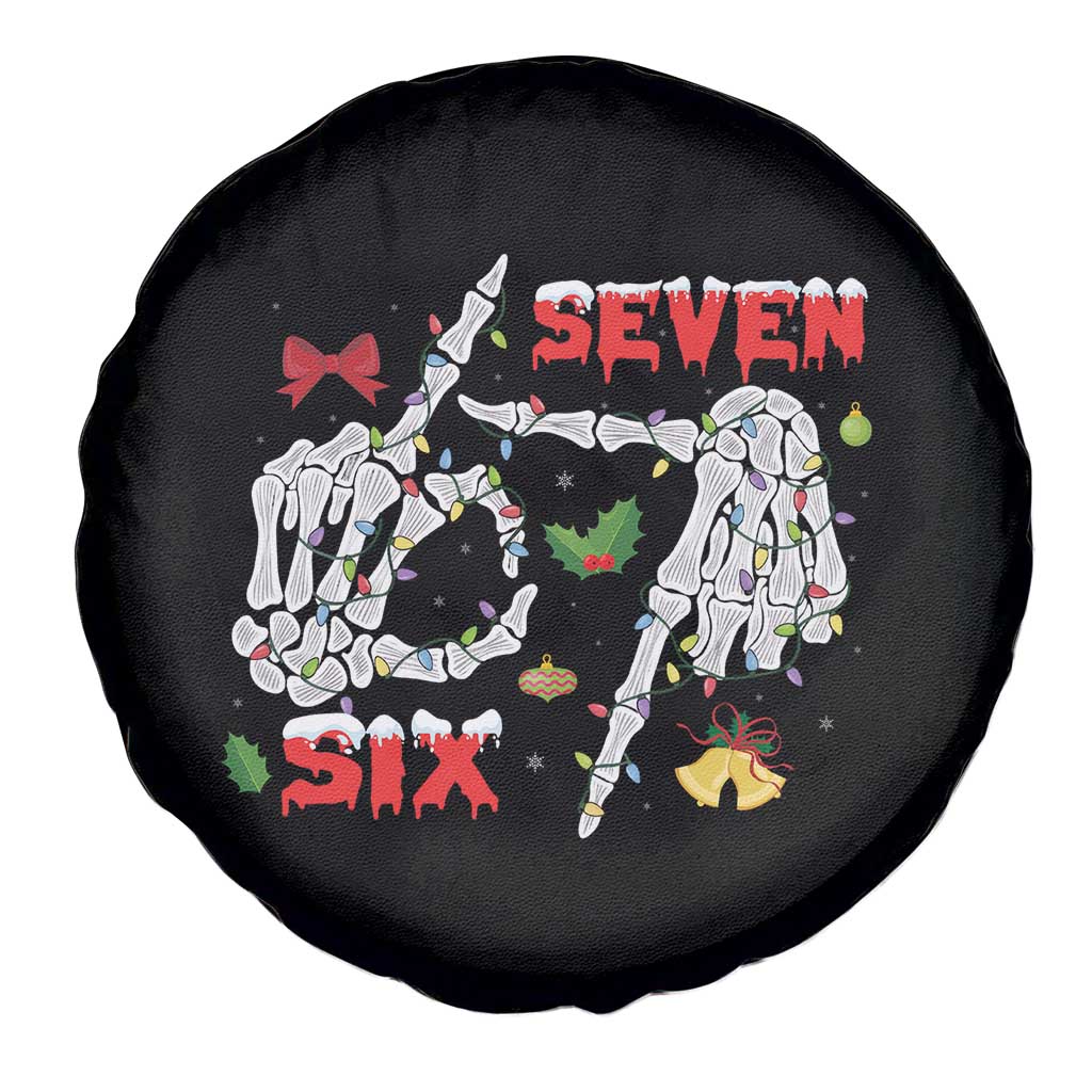 Six And Seven Meme Skeleton Spare Tire Cover Funny Trendy Christmas Party Gift TS12 Print Your Wear