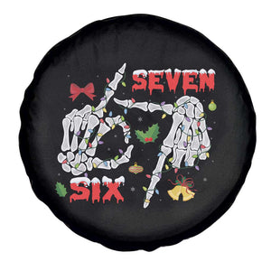 Six And Seven Meme Skeleton Spare Tire Cover Funny Trendy Christmas Party Gift - Print Your Wear
