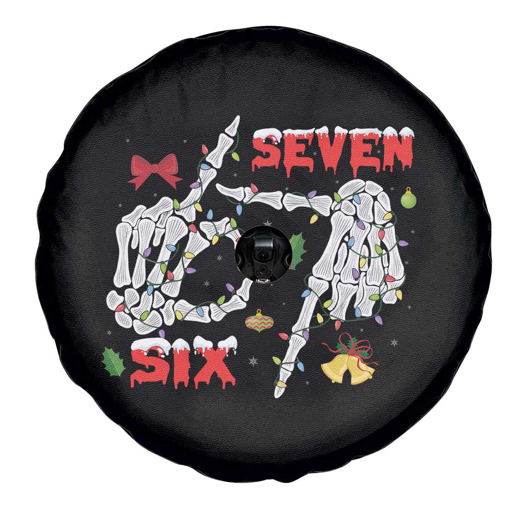 Six And Seven Meme Skeleton Spare Tire Cover Funny Trendy Christmas Party Gift TS12 Print Your Wear