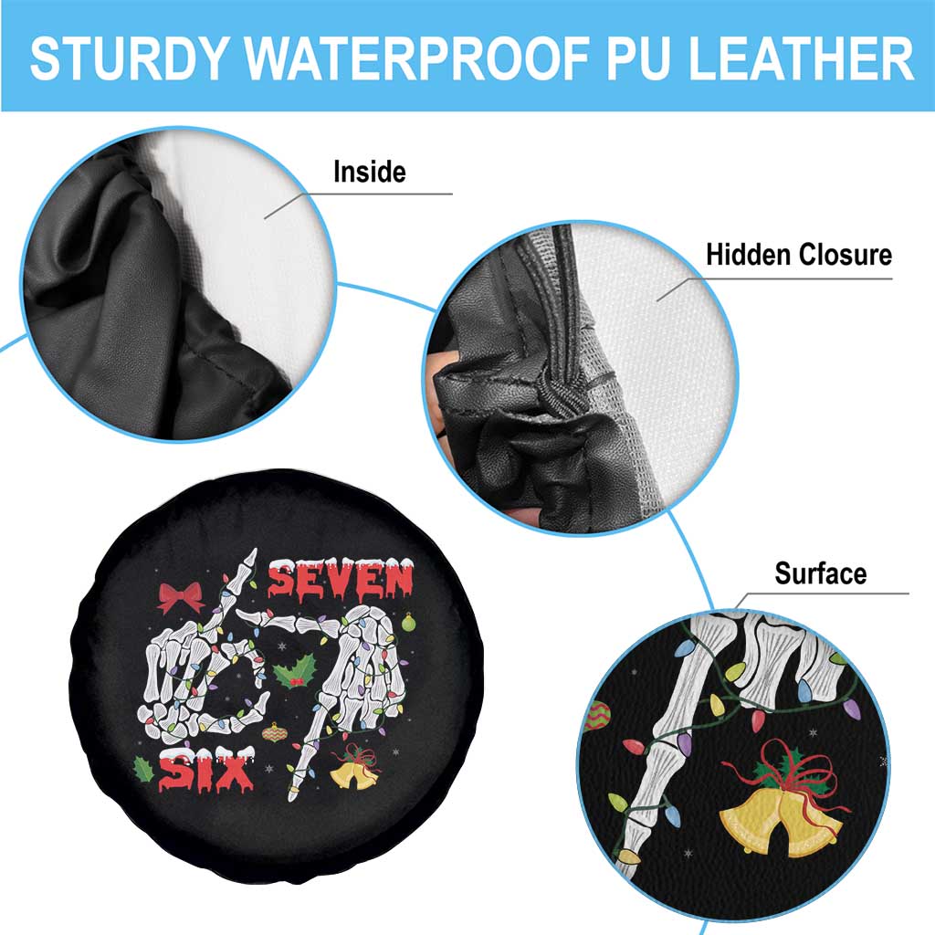 Six And Seven Meme Skeleton Spare Tire Cover Funny Trendy Christmas Party Gift TS12 Print Your Wear