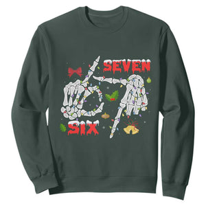 Six And Seven Meme Skeleton Sweatshirt Funny Trendy Christmas Party Gift - Print Your Wear