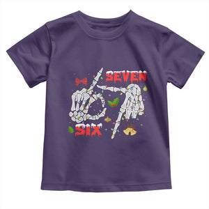 Six And Seven Meme Skeleton Toddler T Shirt Funny Trendy Christmas Party Gift TS12 Purple Print Your Wear