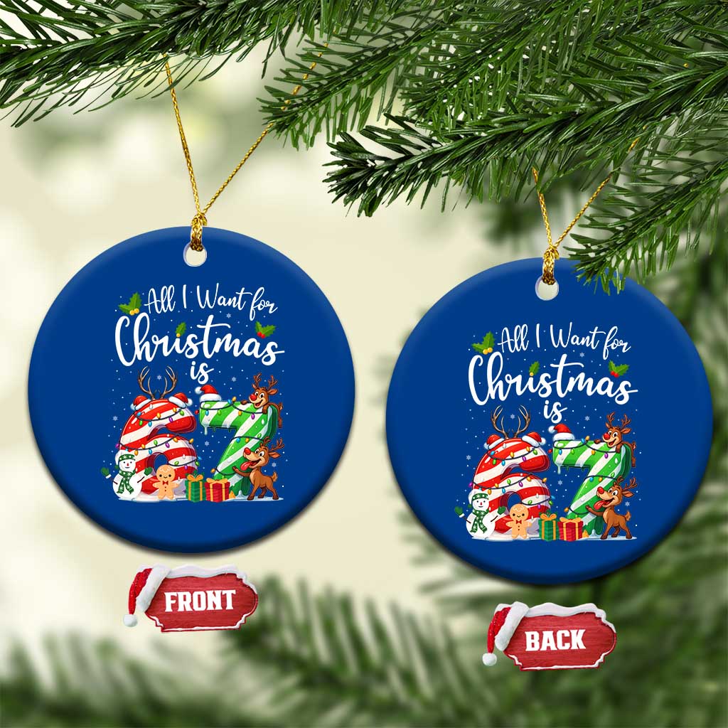 All I Want For Xmas Is 67 Ceramic Ornament Trending Meme Holiday Gift TS12 1pc Blue Print Your Wear