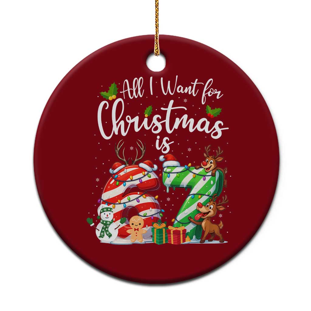All I Want For Xmas Is 67 Ceramic Ornament Trending Meme Holiday Gift TS12 1pc Red Print Your Wear