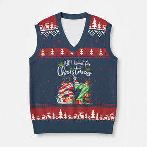 All I Want For Xmas Is 67 V-Neck Knit Sweater Vest Trending Meme Holiday Gift TS12 Navy Red Print Your Wear