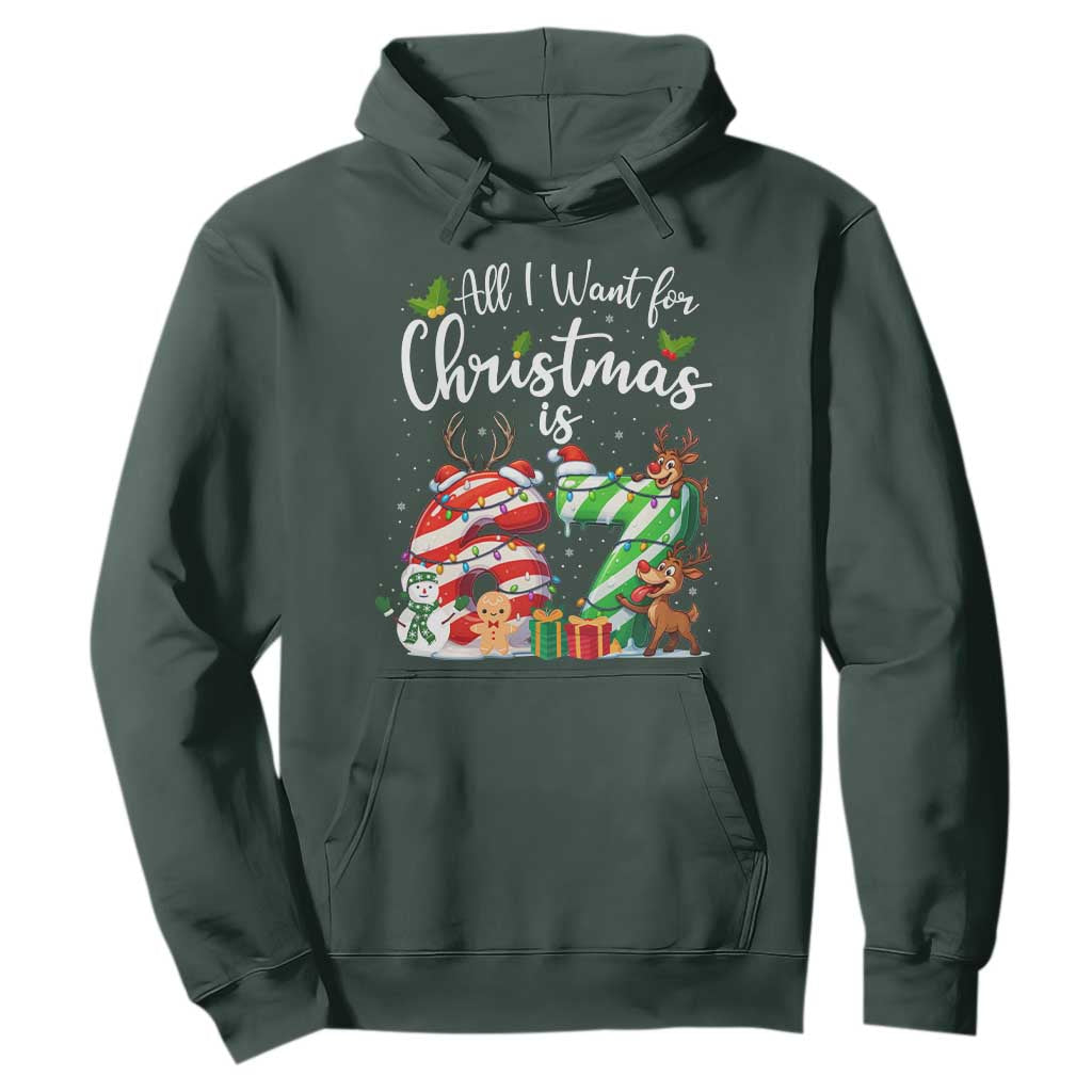 All I Want For Christmas Is 67 Hoodie Trending Meme Holiday Gift TS12 Dark Forest Green Print Your Wear
