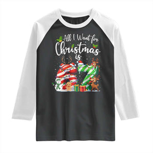 All I Want For Christmas Is 67 Raglan Shirt Trending Meme Holiday Gift TS12 Black White Print Your Wear