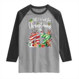 All I Want For Christmas Is 67 Raglan Shirt Trending Meme Holiday Gift TS12 Sport Gray Black Print Your Wear
