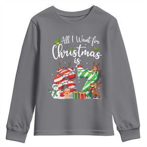 All I Want For Christmas Is 67 Youth Sweatshirt Trending Meme Holiday Gift TS12 Charcoal Print Your Wear