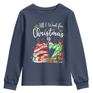 All I Want For Christmas Is 67 Youth Sweatshirt Trending Meme Holiday Gift TS12 Navy Print Your Wear