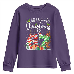 All I Want For Christmas Is 67 Youth Sweatshirt Trending Meme Holiday Gift TS12 Purple Print Your Wear