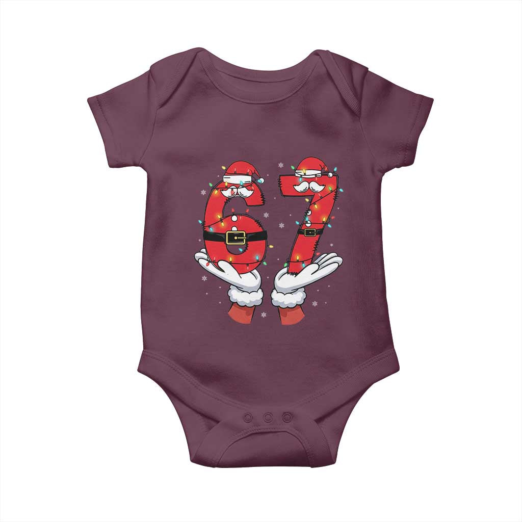 Funny 67 Meme Baby Onesie Funny Christmas Party Holiday Gift TS12 Maroon Print Your Wear