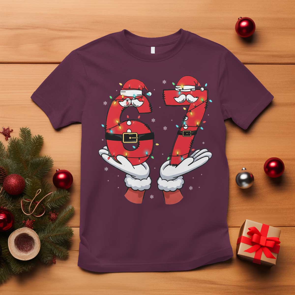 Funny 67 Meme T Shirt Christmas Party Holiday Gag Gift TS12 Maroon Print Your Wear