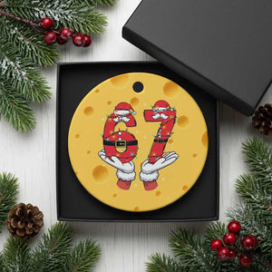 Funny 67 Meme Ceramic Ornament Funny Xmas Party Holiday Gift TS12 1pc Yellow Cheese Print Your Wear