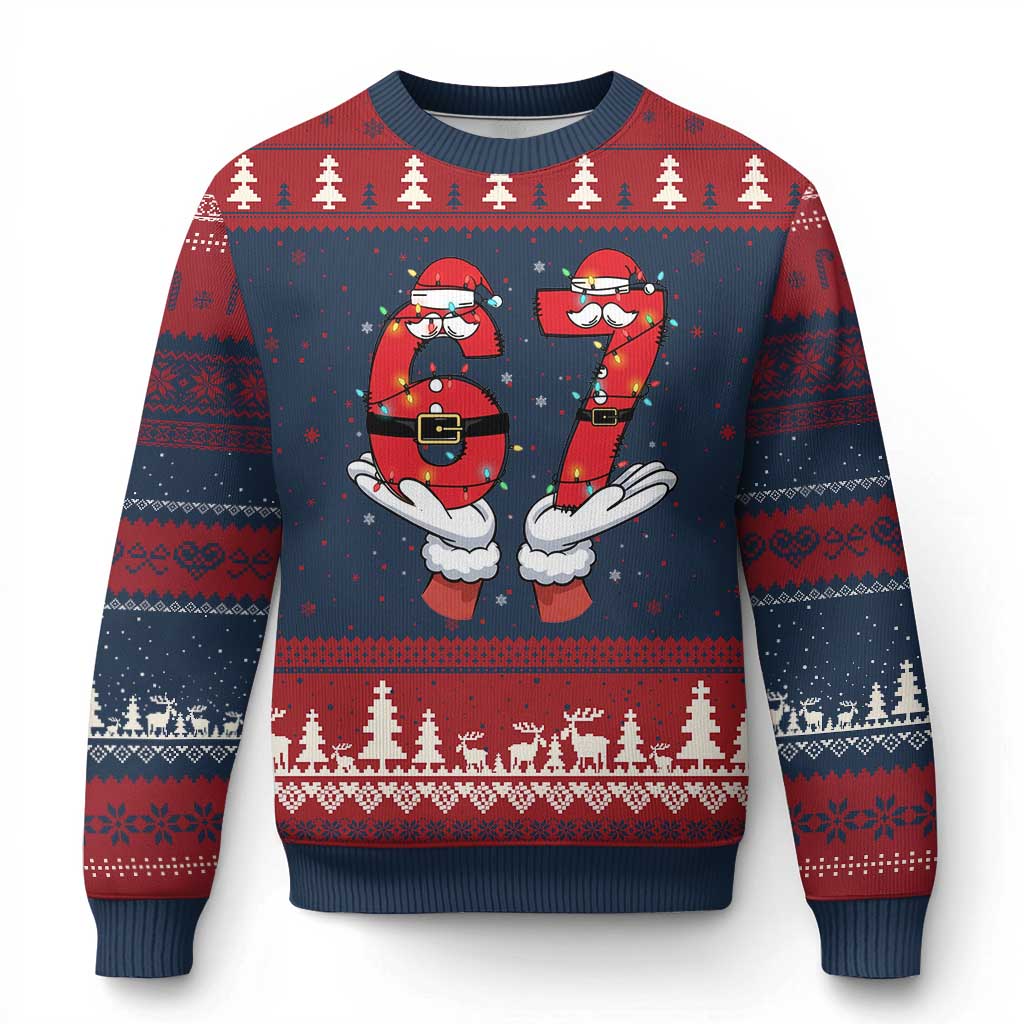 Funny 67 Meme Ugly Christmas Sweater Funny Xmas Party Holiday Gift TS12 Navy Red Print Your Wear