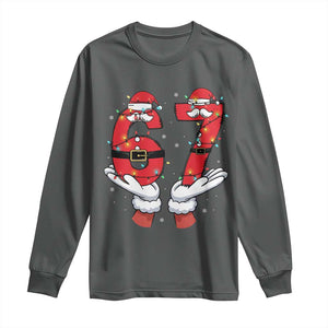 Funny 67 Meme Long Sleeve Shirt Christmas Party Holiday Gag Gift TS12 Dark Heather Print Your Wear