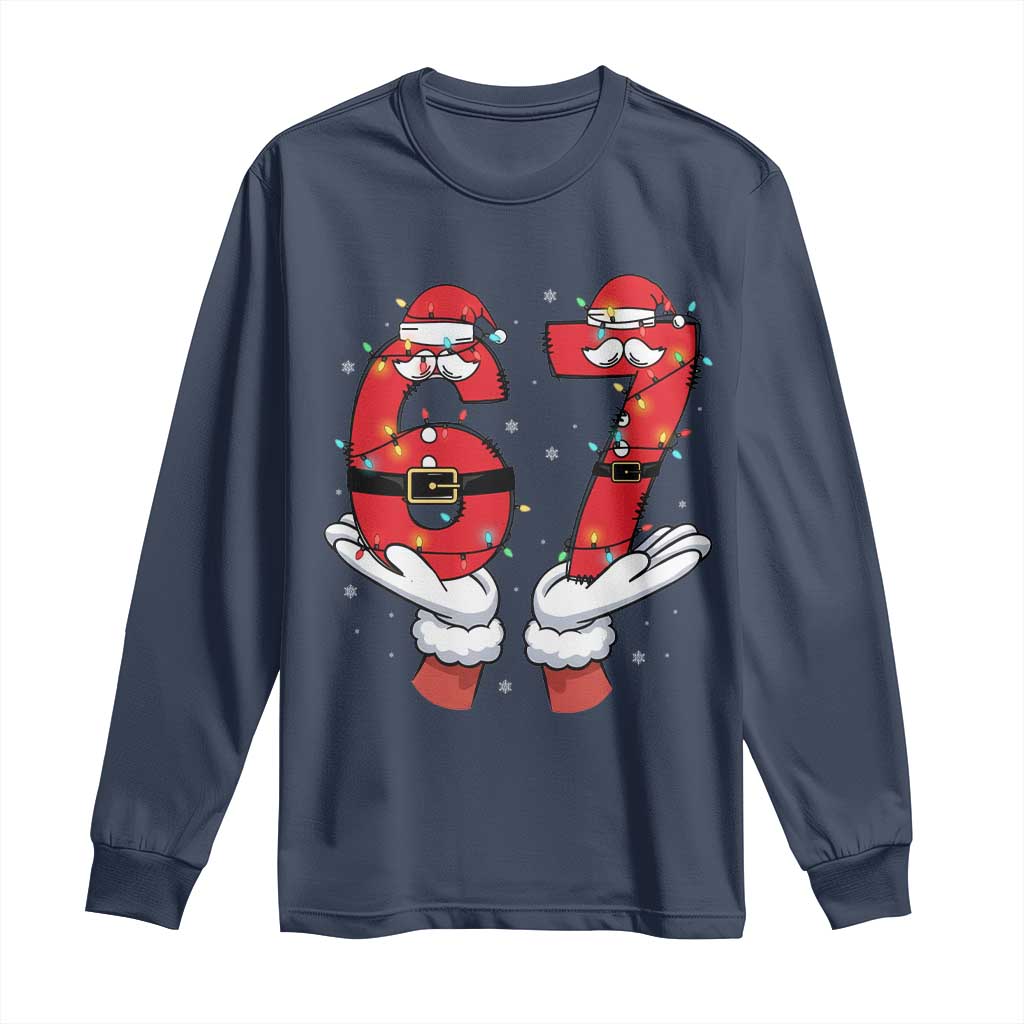 Funny 67 Meme Long Sleeve Shirt Christmas Party Holiday Gag Gift TS12 Navy Print Your Wear