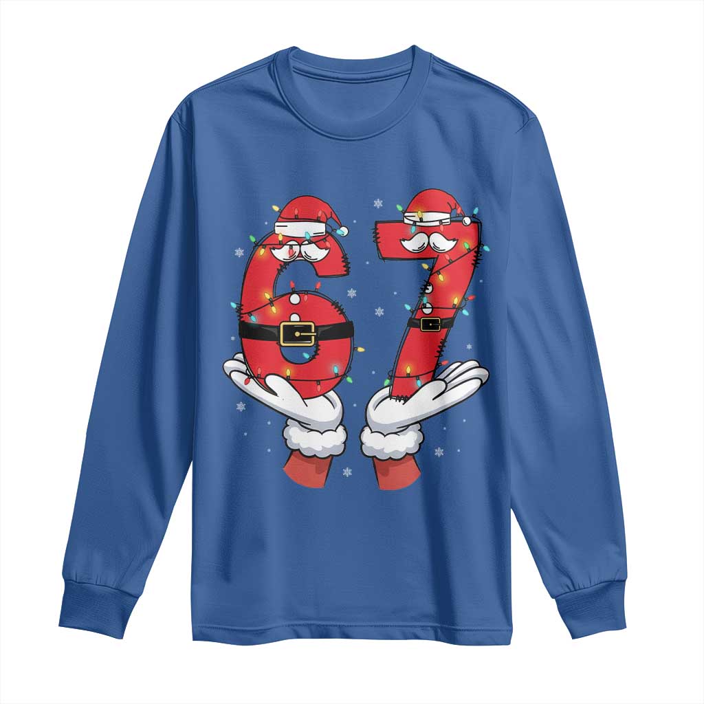 Funny 67 Meme Long Sleeve Shirt Christmas Party Holiday Gag Gift TS12 Royal Blue Print Your Wear