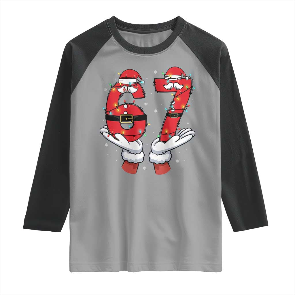 Funny 67 Meme Raglan Shirt Funny Christmas Party Holiday Gift TS12 Sport Gray Black Print Your Wear